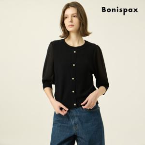 [보니스팍스] 시스루 와플 라운드넥 가디건 (XP3KP006M0)