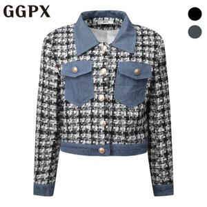 [GGPX] 데님 배색 트위드 자켓 (GP1JK022F)