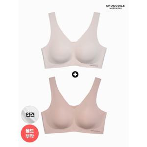 [크로커다일 이너웨어]라이크라 인견쉘론 몰드부착 V넥 감탄브라 2종 CDWBR5N2728