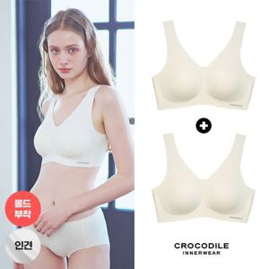 [크로커다일 이너웨어]라이크라 인견쉘론 몰드부착 V넥 감탄브라 2종 CDWBR5N29_2