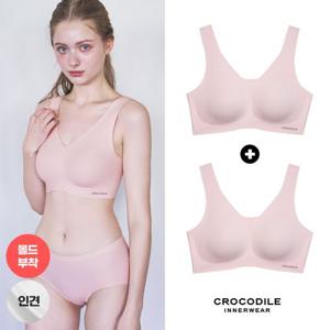 [크로커다일 이너웨어]라이크라 인견쉘론 몰드부착 V넥 감탄브라 2종 CDWBR5N30_2