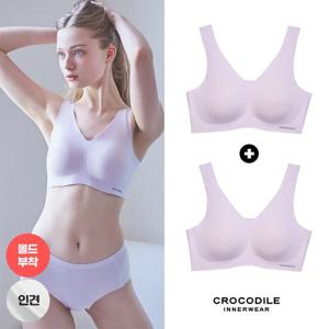 [크로커다일 이너웨어]라이크라 인견쉘론 몰드부착 V넥 감탄브라 2종 CDWBR5N31_2