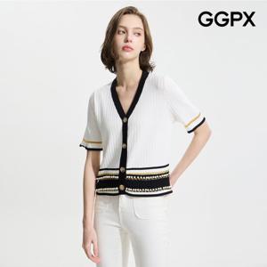 GGPX  진주 포인트 라인 버튼 가디건 (GP4KG015F)