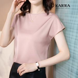 [카라]KARRA 새틴보트넥블라우스_A3F0850