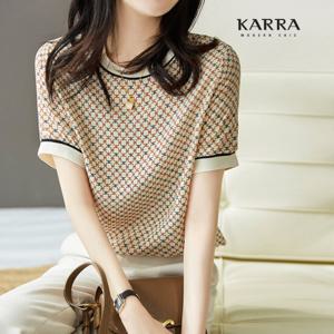 [카라]KARRA 클로버배색블라우스_A3F0846