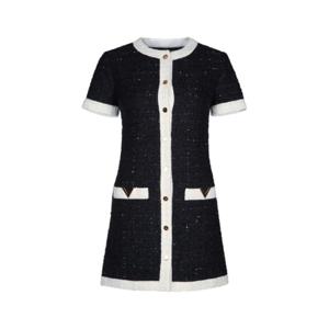발렌티노 가라바니 미디 원피스 4B3VA7K58CH YG4 NAVYLUREXAVORI
