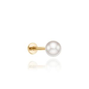 미니골드 14K 화이트 펄 4.0mm 트라거스 피어싱 ENOM4233