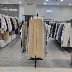 [ab.f.z]AFZ2NP38/여름 허리 밴딩 시원한 마혼방 와이드 팬츠