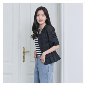 [꼼빠니아][꼼빠니아]7부 체크 시스루 집업-CU24GJ2001023A