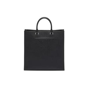 프라다 사피아노 레더 엠보스 로고 토트백 블랙 2VG084-2FAD-F0002