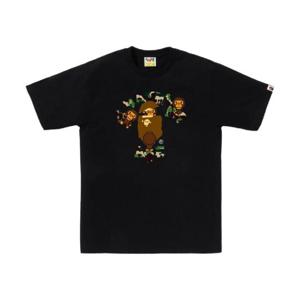 베이프 ABC 카모 컬리지 마일로 티셔츠 블랙 그린 0ZXTEMX10004N