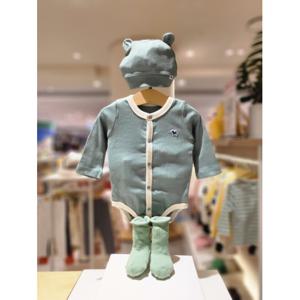 블루독베이비 10 24SS (GN) 모달골지컬러바디수트SET 양말세트 (24417004018)