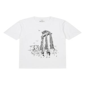 [페라로밀라노] 남성 드로잉 프린트 라운드넥 반팔 티셔츠 화이트 (A0C125931)
