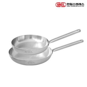 한일스텐레스 한일STS 에테르 통5중 IH 인덕션 무연마제 스텐레스304 후라이팬세트 2종B(후24+28)