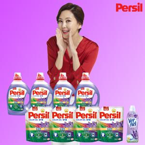 퍼실 컬러젤 라벤더 2.7L x 4통 + 1.8리터 x 4팩 + 버넬 1통