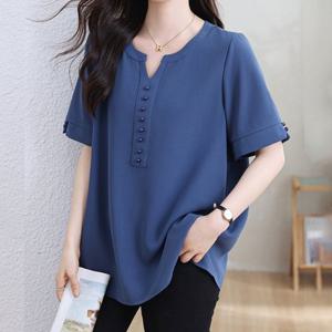 [블랙퀸] 에헤기 버튼포인트 오픈블라우스 blk003455