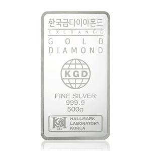 [한국금다이아몬드] 실버바 AG 500g 999.9 은투자 은시세