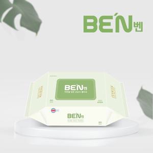 [평량 65g/캡형]벤 그린 이노센스 자연을 담은 초순수 아기 물티슈 80장(20팩)
