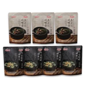 [노다지] 김형일 한우사골 황태 미역국 4팩+소고기 미역국 3팩 (팩당 750g)