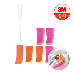 [3M]보틀클리너/유리병 수세미 핸들+리필 수세미 6입외 용도별 수세미