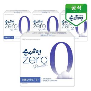 깨끗한나라 순수한면 제로zero 슈퍼롱 오버나이트 8개입x4팩