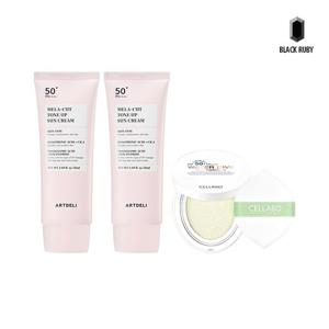 아트델리 멜라컷 톤업 선크림 50ml x2 + 셀라보 선쿠션 시즌2 23g