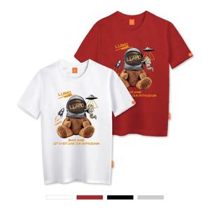 엘라모 스페이스엘라모 반팔 티셔츠 남녀공용 빅사이즈 S~4XL
