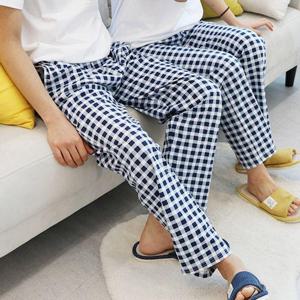 가디언블루  순면 체크 잠옷바지 사계절용 커플[WA8E10F]