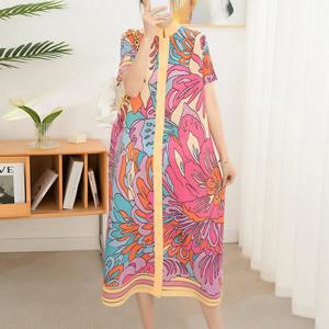 [PLEATS] 베로 플라워 반팔 플리츠 원피스