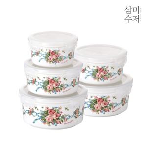 [삼미수저] 잉글랜드 도자기 원형찬통세트 5P