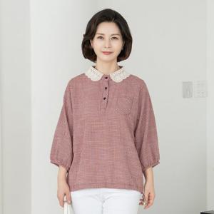 엄마옷 마담4060 레이스카라반오픈블라우스-QBL2503061-