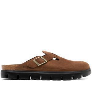 버켄스탁 여성 BOSTON CHUNKY SUEDE LEATHER SLIPPERS 1028402DARKTEA