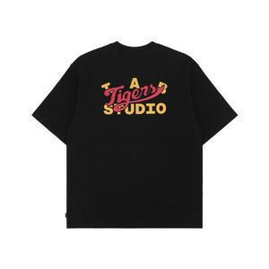 Adidas 기아 타이거즈 x 아이앱 스튜디오 더블 로고 티셔츠 블랙 Kia Tigers x IAB Studio Double Logo T-Shirt Black
