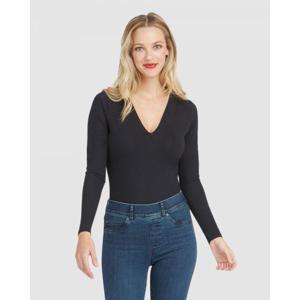 Spanx 스팽스 수트 유어셀프 긴팔 V넥 바디수트 - 클래식 블랙