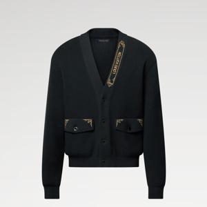 (국내A/S가능) 루이비통 엠브로이더드 시그니처 남성 가디건 블랙 1AHVMZ