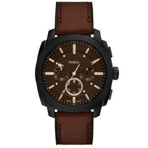 Fossil 폴리스 남성용 머신 크로노그래프 블랙 스테인리스 스틸 시계 44mm 3297483