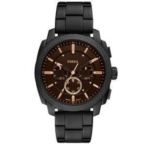 Fossil 파슬 남성용 머신 크로노그래프 블랙 스테인리스 스틸 시계 44mm 3298307