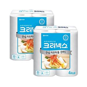 크리넥스 안심 키친타올 클래식 150매 4롤 2팩