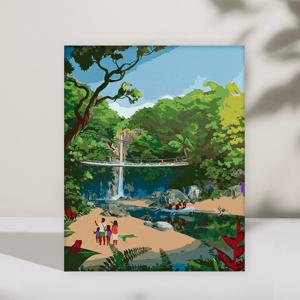 DIY 명화/유화그리기 세트 숲속 폭포 (40X50)