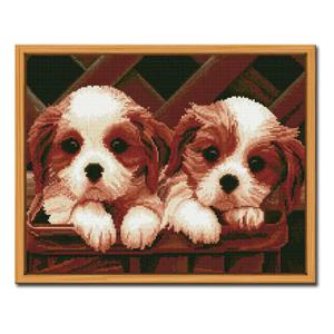 DIY 보석십자수 액자형 인물&동물 (43x54cm) D417_꼬마강아지