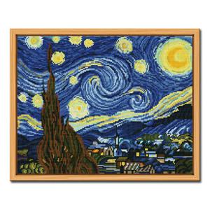 DIY 보석십자수 액자형 풍경 (43x54cm) D601_고흐의 별이 빛나는 밤에