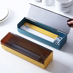 반투명 대용량 뚜껑있는 물빠짐 사각 수저통 3colors