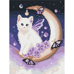 보석십자수 캔버스타입 대형 나비와 고양이(E.66) 30x40