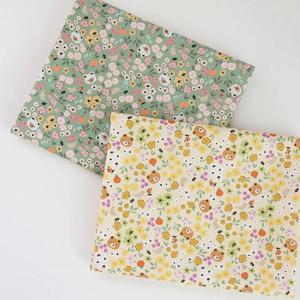 면20수평직 귀여운 동물 패턴 곰돌이 곰 패브릭 원단 천모자 블라우스 DIY-허니베어 2종