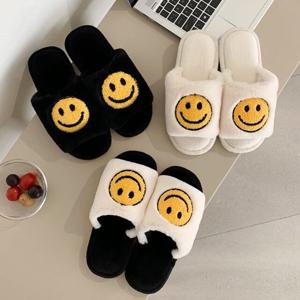 소량남아정리SALE~포근포근 스마일 커플 털 슬리퍼 따뜻한 거실화 겨울 실내화 3type