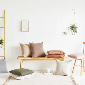 [리퍼]카페 인테리어 사각 방석 면패브릭쿠션(솜포함)