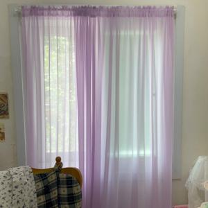 adorable lavender curtain 연보라 쉬폰 커튼 거실 속커튼