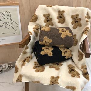 소량남아 SALE 포근한 아기곰 2중 양면 극세사 뽀글이 무릎 담요 3color
