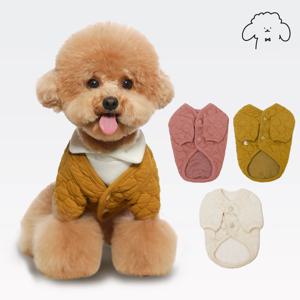 반려동물 네추럴 누비 가디건 아우터 깔깔이 커플룩 S-2XL, 3 colors