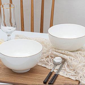 본차이나 전자레인지 가능 골드라인 다용도 면기 우동기